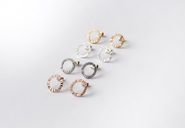 Small hammered sterling studs