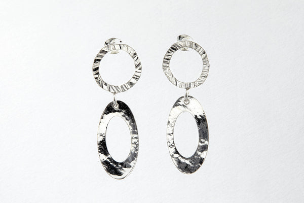 Mixed textured, drop earrings, delicate with movement.