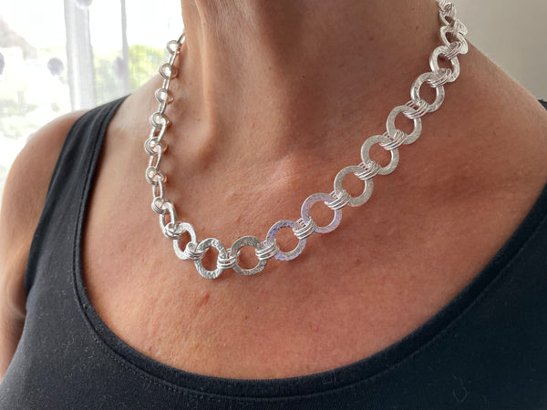 Silver necklace links on sale